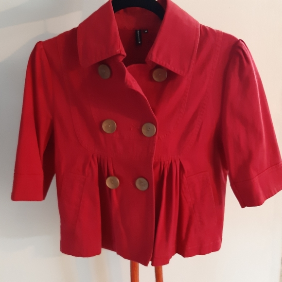 Sashimi Jackets & Blazers - Sashimi Red 3/4 Sleeve Jacket Size M